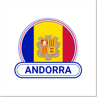 Andorra Country Badge - Andorra Flag Posters and Art